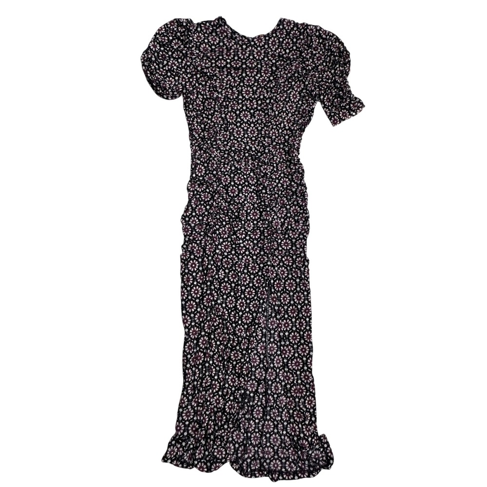 Free people Briella midi women's dress black floral stretchy bodycon sheer m - Picture 6 of 15